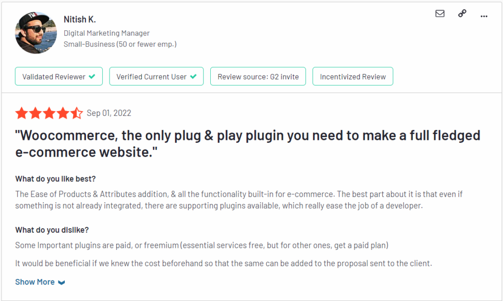 Testimonial for WooCommerce