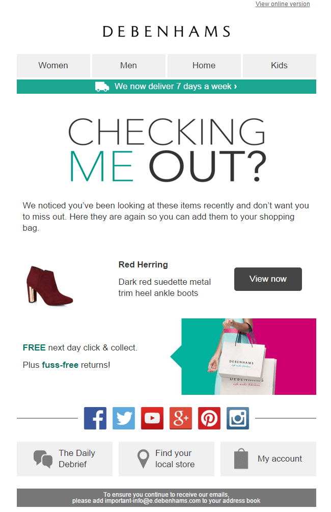 Examples of Retargeting Email Reminders