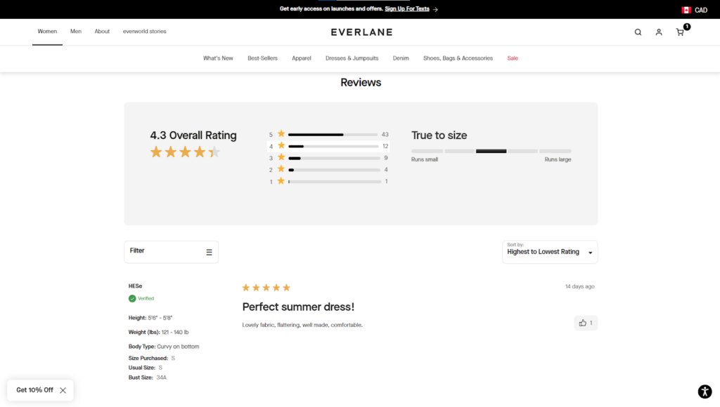 Show Customer Reviews