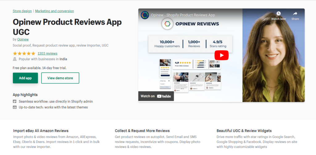 Opinew Product Reviews App UGC
