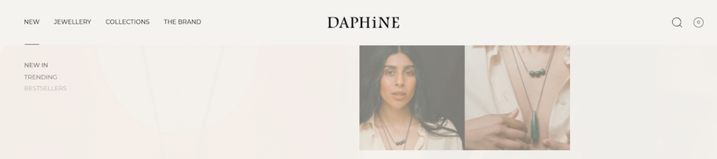 Daphine Navigation - Best Shopify Jewelry Stores